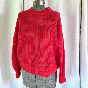Everlane Alpaca Cocoon Crew Sweater | Tomato Red | Small (fits M)